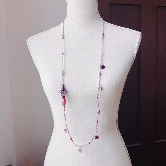 Retired Silpada N2348 BLUSH WINE Sterling Amethyst Pearl Quartz Beaded Necklace - Picture 2 of 16